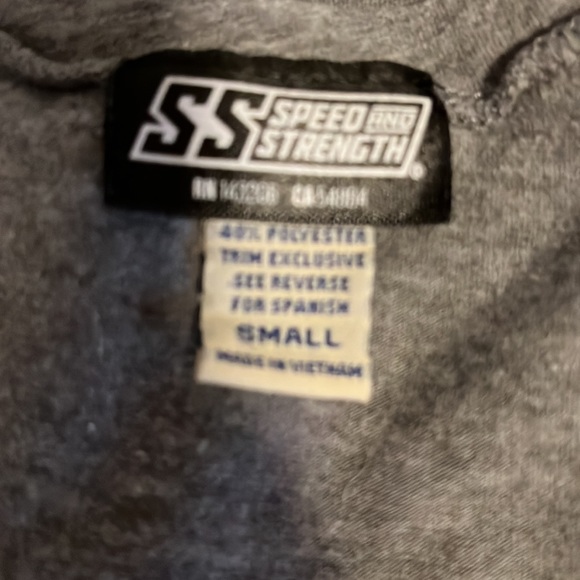 Speed and Strength Womens Tee Heather Grey and Purple - Picture 3 of 3